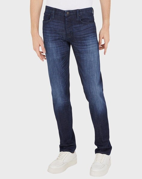 J75 Slim-fit, washed stretch-denim jeans