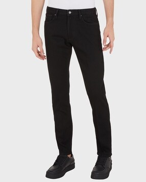 Buy EMPORIO ARMANI Full Length Slim Fit Jeans with Logo Detailing
