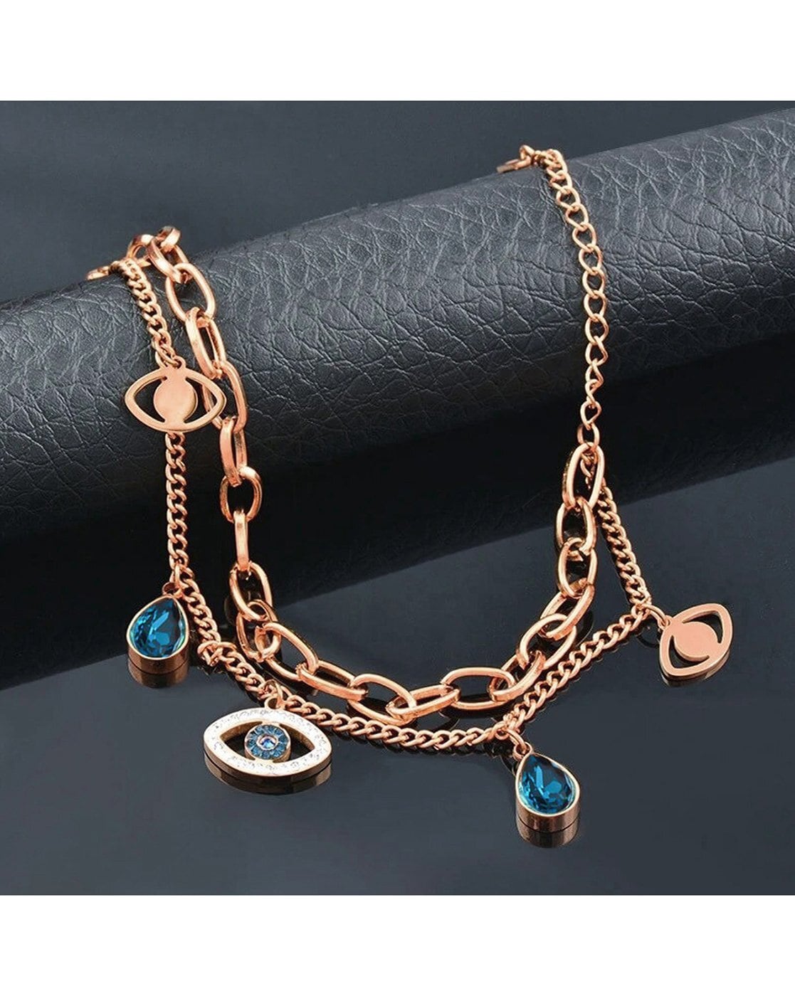 Rose Gold-Plated CZ Studded Necklace, Earrings & Bracelet Set – DIVAWALK |  Online Shopping for Designer Jewellery, Clothing, Handbags in India