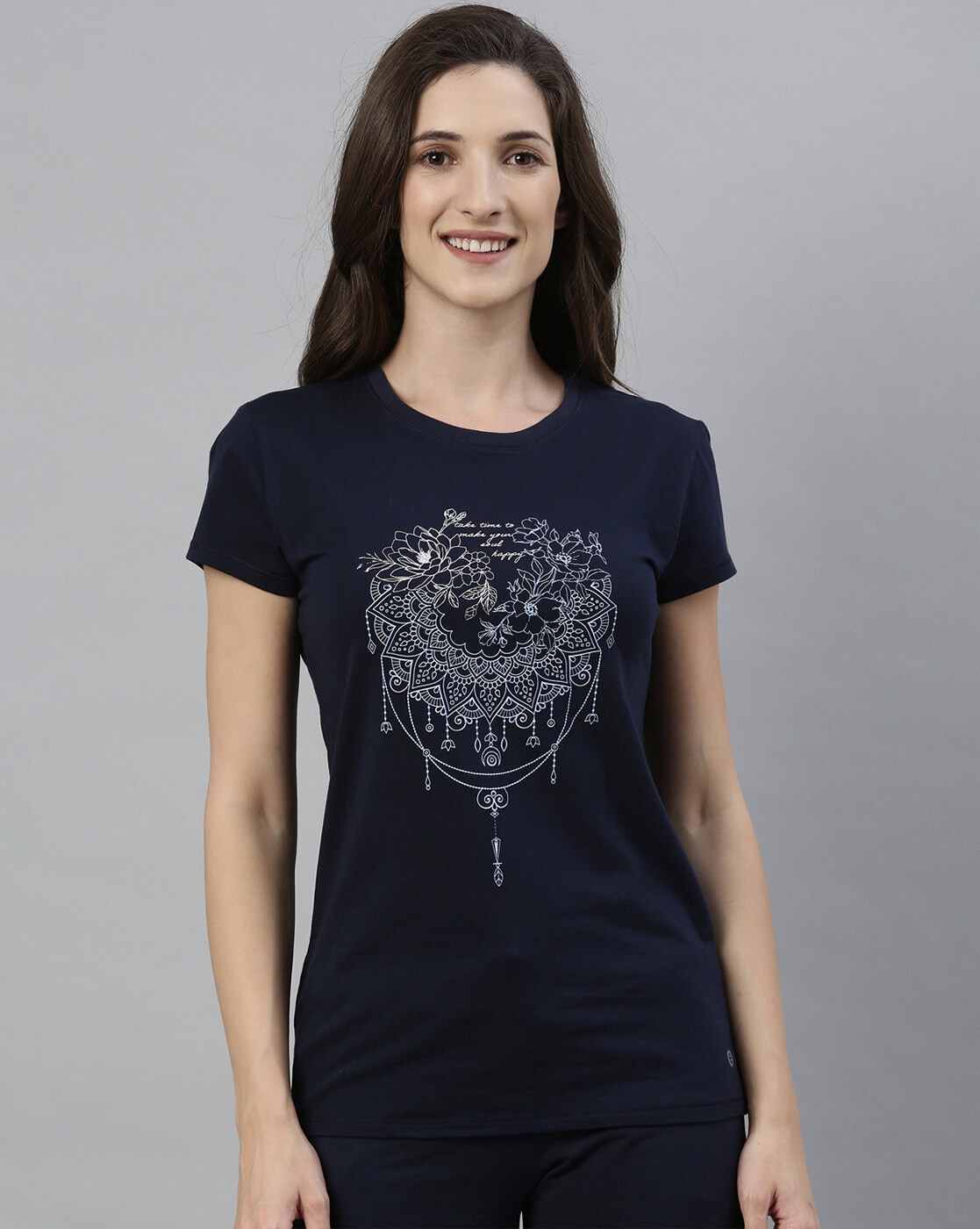 Buy Navy Blue Tshirts for Women by Enamor Online