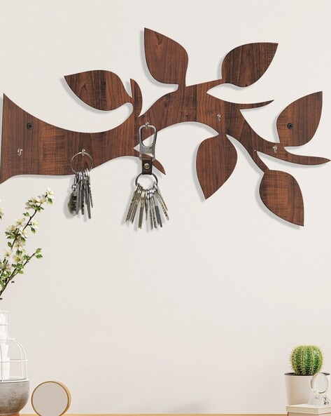 Wood Wall Organizer Hooks, Decorative Wall Hanger