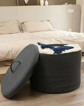 textile and beyond Foldable Wardrobe Cotton Mini Rope Laundry Basket-picture-16