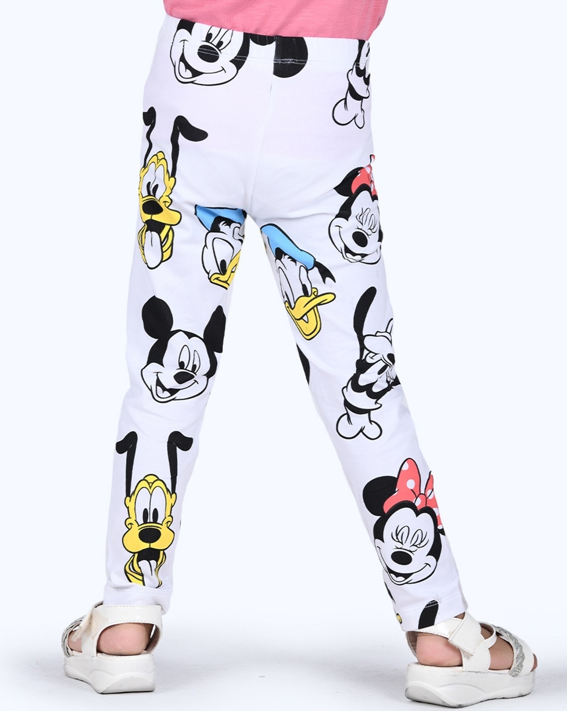 Mickey-Mouse Print Leggings with Elasticated Waist
