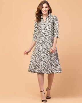 Floral Print A-line Dress-image-5