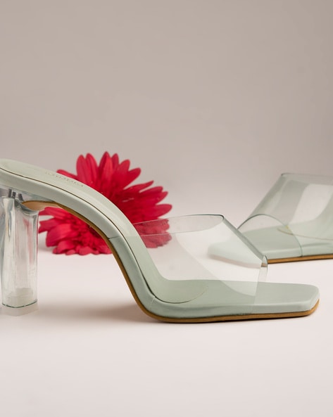 Perspex block heel discount sandals