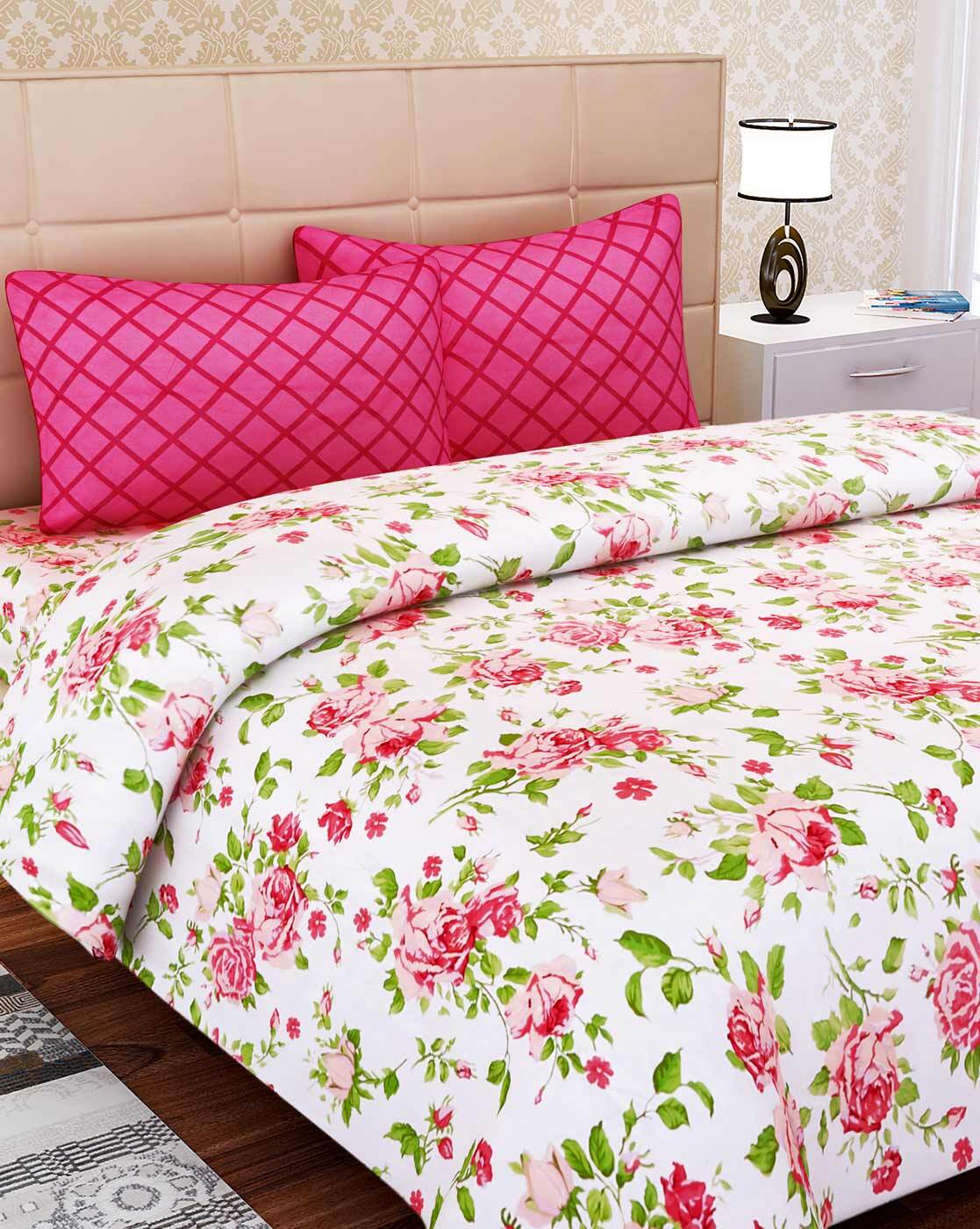 Buy Pink Bedsheets for Home & Kitchen by SEJ BY NISHA GUPTA Online