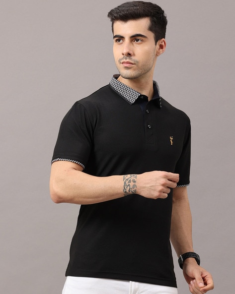 Black solid 2024 polo t shirt