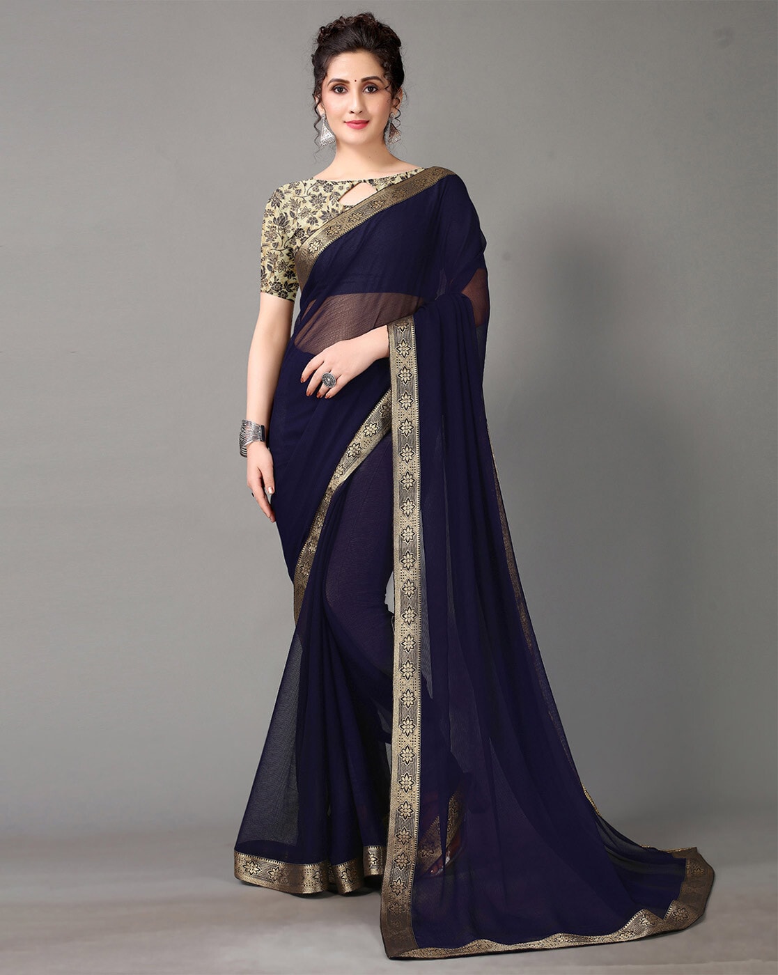 Buy Navy Sarees for Women by SHAILY Online