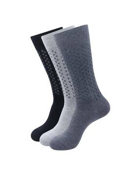 balenzia Pack of 3 Geometric Print Mid-Calf Length Socks-picture-28