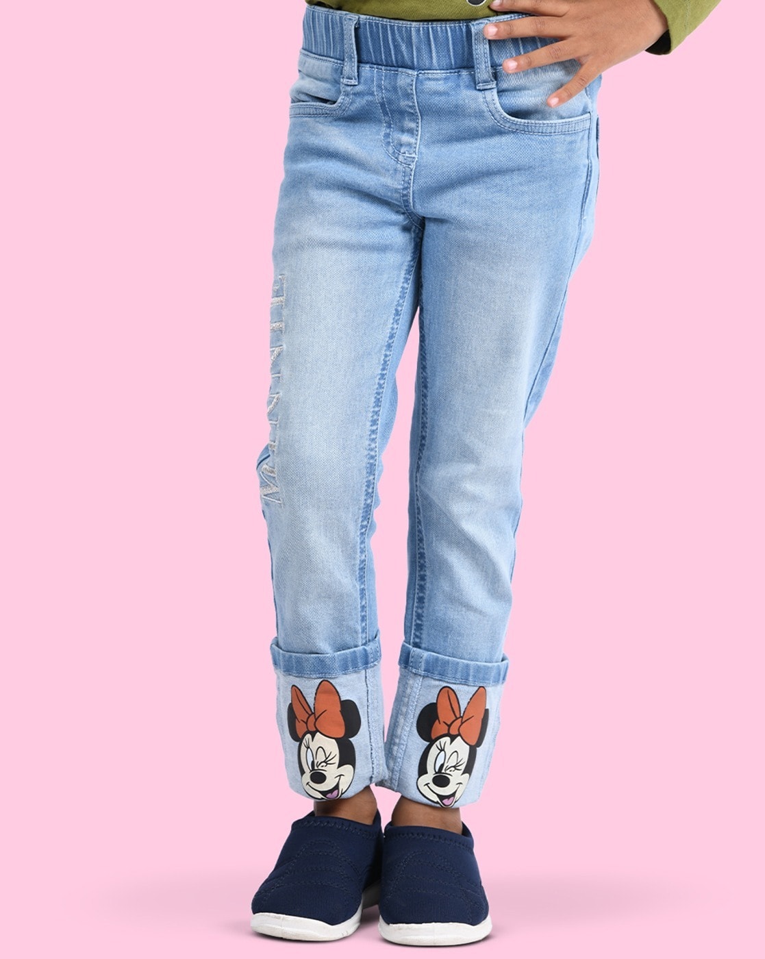 Cartoon store print jeans