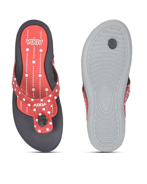 Buy Red Black Flip Flop Slippers for Women by ADDA Online