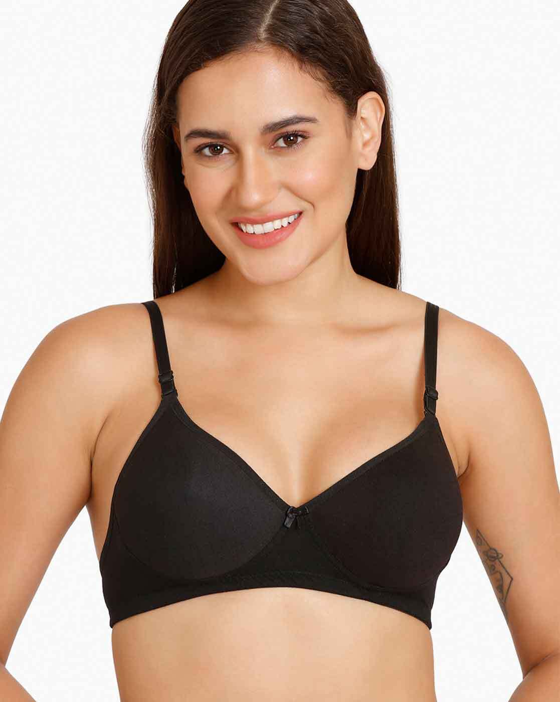 GORGEOUS Black cotton push-up bra, Bras