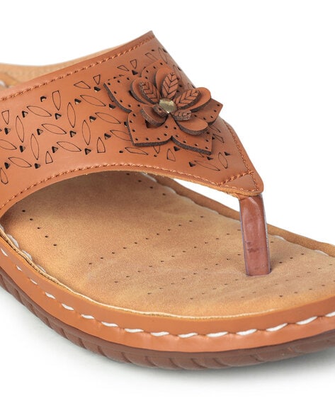 Buy Tan Flat Sandals for Women by LIBERTY Online Ajio