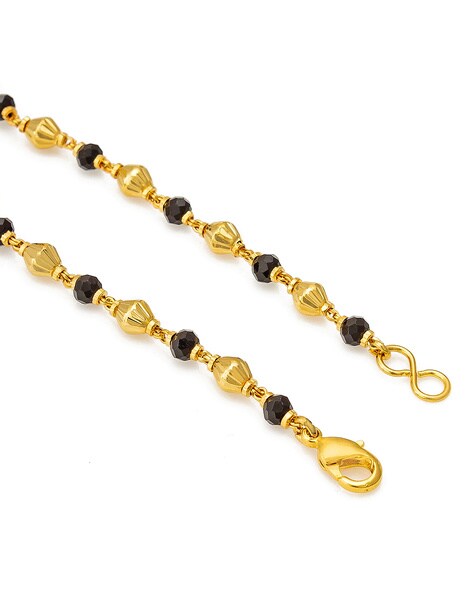 22k Gold Black Beads Bracelets