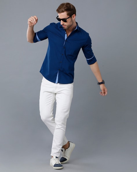 Buy Cobalt Blue Shirts for Men by YOVISH Online