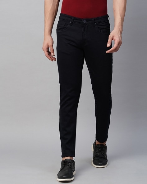 Black Men's Distressed Biker Skinny Jeans Man's Ripped Stretch Slim Fit Denim  Pants Trousers - Walmart.com