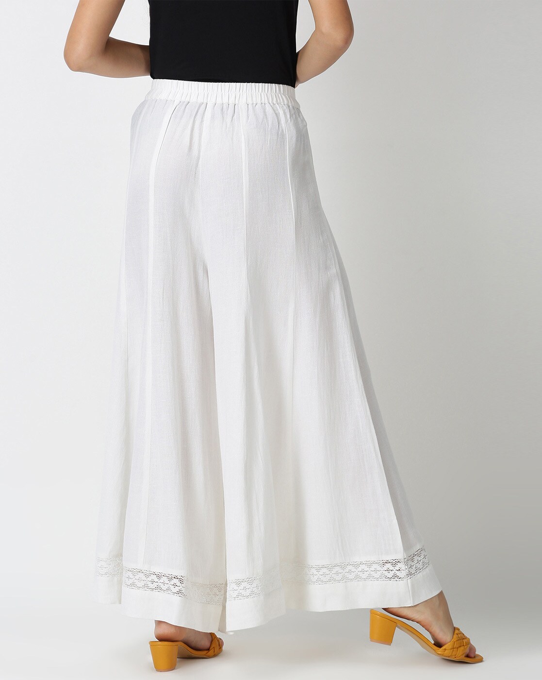 White flared deals palazzo pants