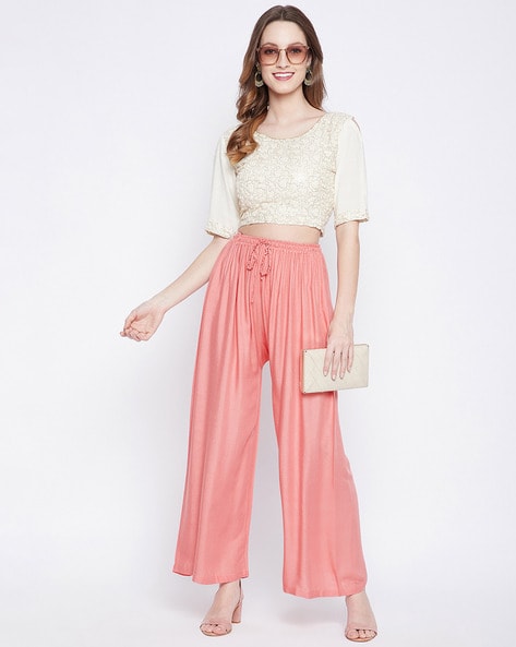 Flared Palazzo with Elasticated Waist