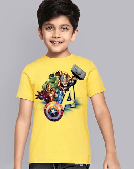 Avengers Print Crew-Neck T-shirt