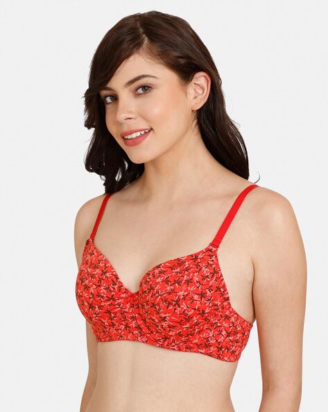 Buy Rosaline Padded Wired 3/4th Coverage T-Shirt Bra - Rhythmic Red at  Rs.360 online