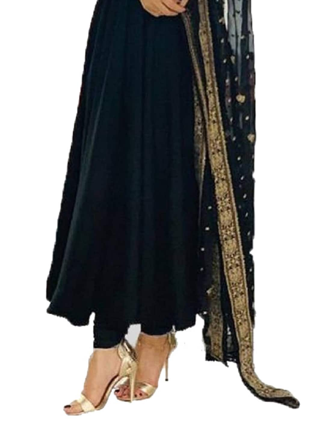 Simple Black Anarkali Suit with Stone Work LSTV112382