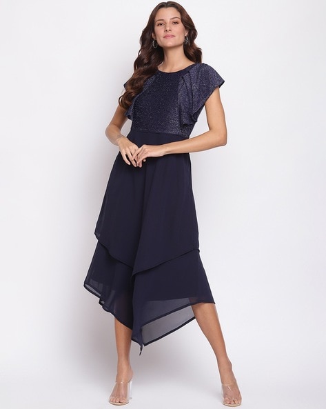 Coast jade embroidered store bodice dress navy