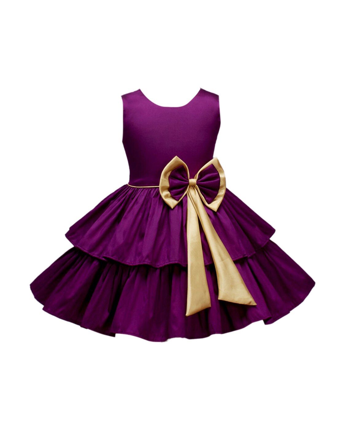 Hopscotch Girls Polyester Bow Applique Knee Length Party Dress in Purple  Color for Ages 2-3 Years (Xip-4124417) : Amazon.in: Fashion