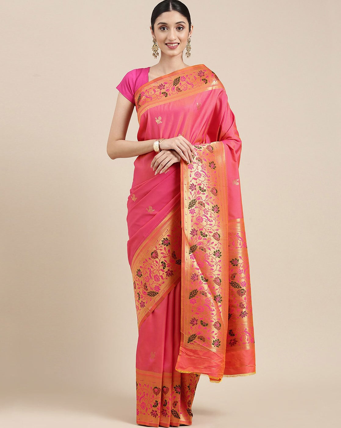 Buy Pink Sarees for Women by HAVIDA SAREES Online | Ajio.com