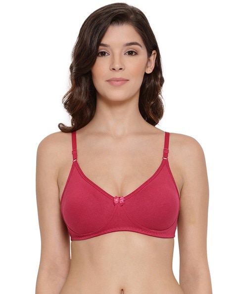 Buy online Red Solid T-shirt Bra from lingerie for Women by