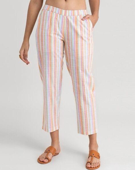 Buy Pink Fort Striped Wide-Leg Pants at Redfynd