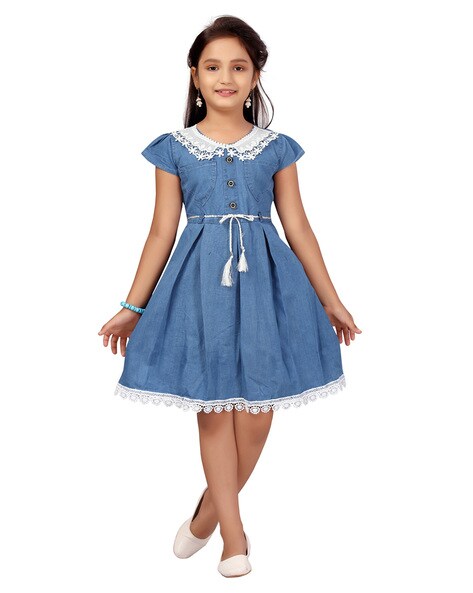 Wholesale wholesale summer fashion little girls dresses Denim dress baby  frock print fancy princess party 36408 From malibabacom