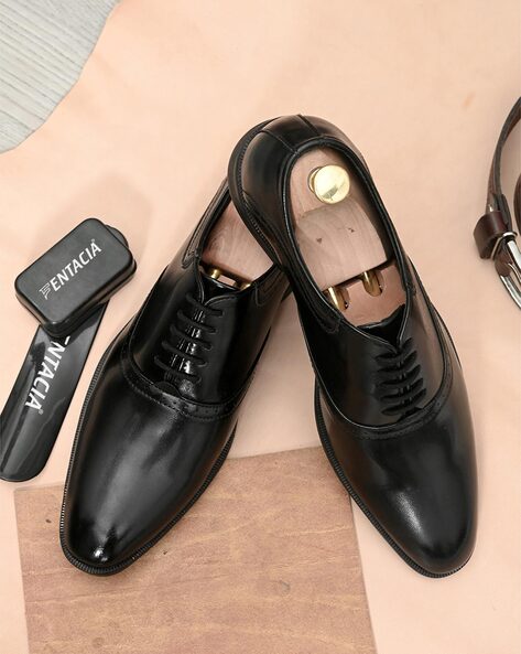 Mens black dress on sale shoes with heel