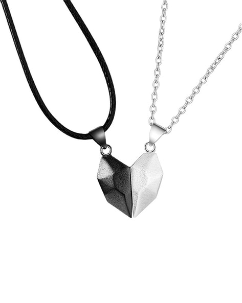 Black Onyx Tikona Pendant Silver Chain Necklace for women – Kiri Kiri