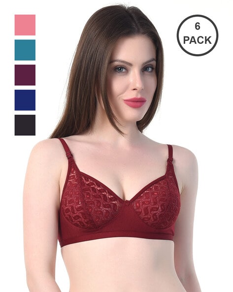 Buy SKDREAMS Women Multicolor Solid Cotton Lycra Pack of 6 Bras Online at  Best Prices in India - JioMart.