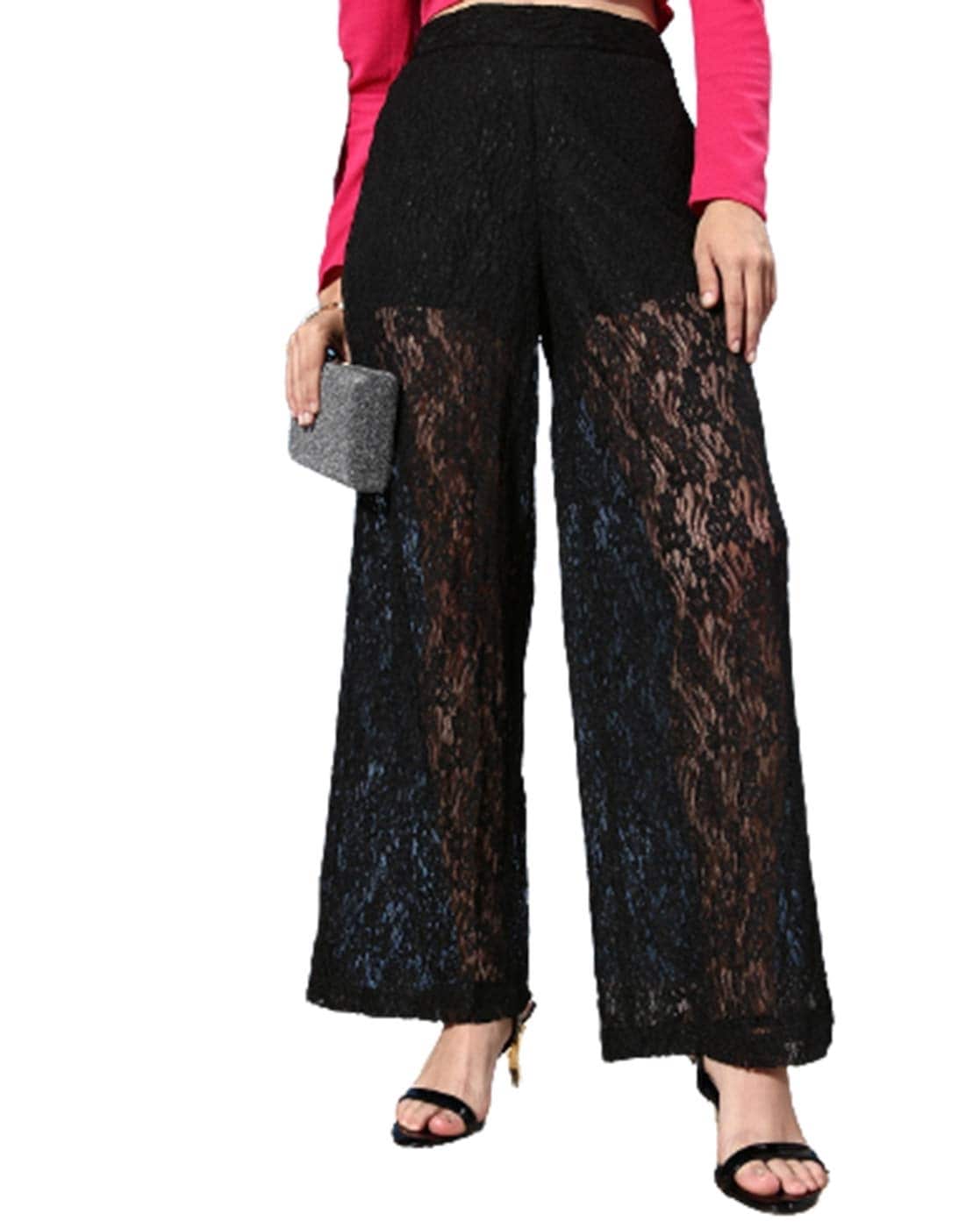 Buy Green Lace Cotton Modal Pants | JS40/GRN/P/JS24MAY | The loom