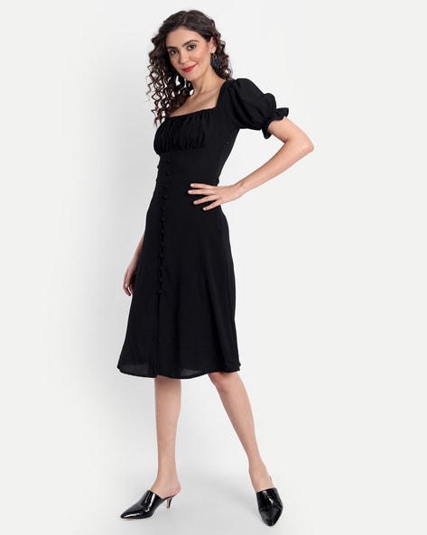 Simple Ruffle Short Sleeve Dress – Stylesplash