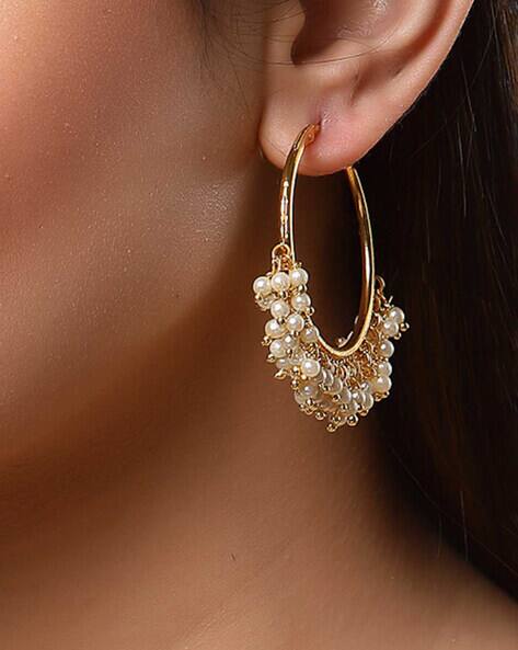 Buy White Earrings for Women by Zeneme Online