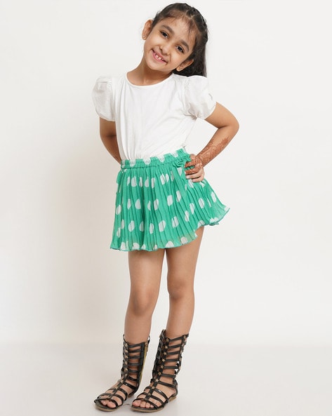 Polka dot Pleated Skirt