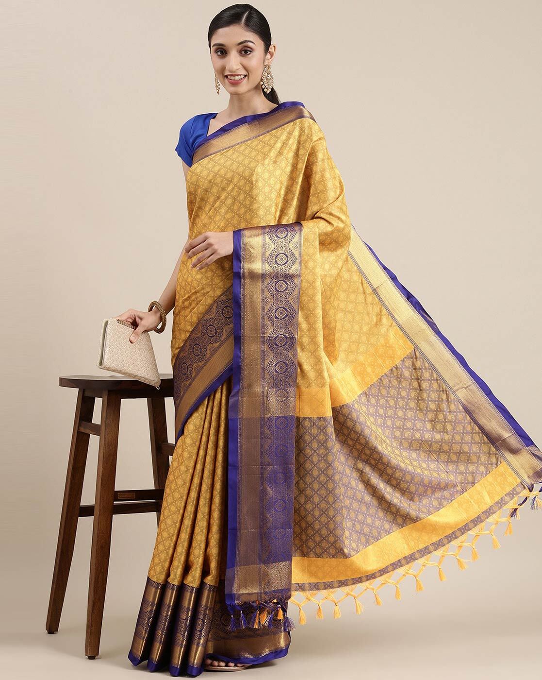 Buy Olive Sarees for Women by AWESOME Online | Ajio.com