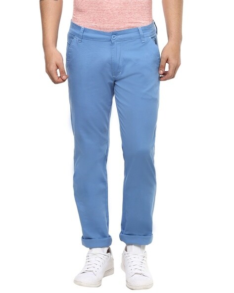 Urbano Fashion Slim Fit Men Blue Trousers - Buy Urbano Fashion Slim Fit Men Blue  Trousers Online at Best Prices in India