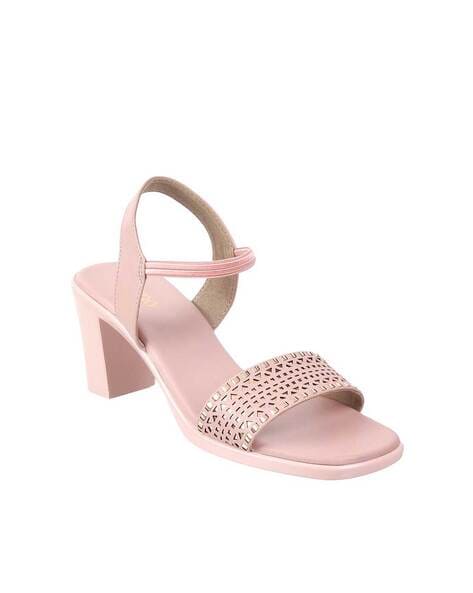 Buy Pink Heeled Sandals for Women by Metro Online Ajio