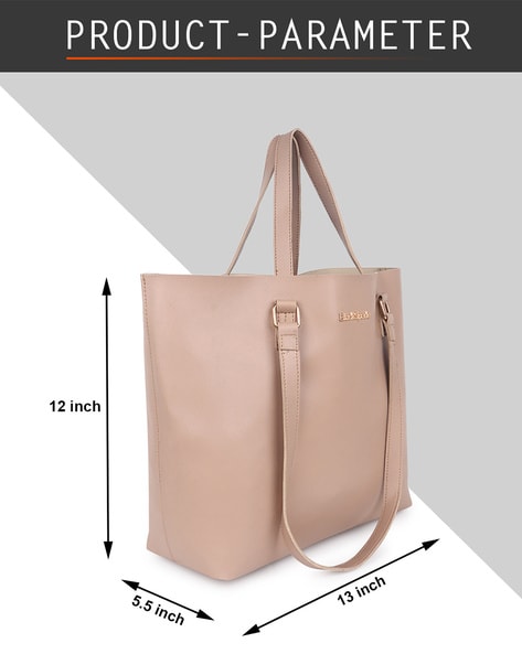 Fashion Solid Color Tote Bag Beige and Black Shopping Original