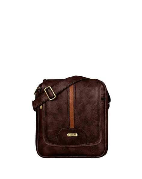 Brown Mens Leather Sling Bags Online Textured Sling Bag