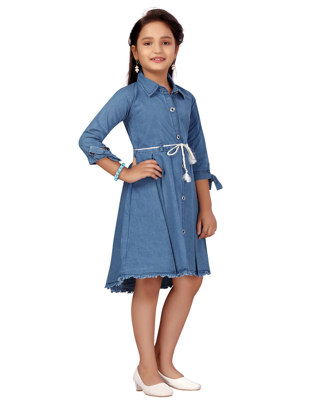 Denim frock designed with Olaf on it | Frock design, Denim frocks, Frocks