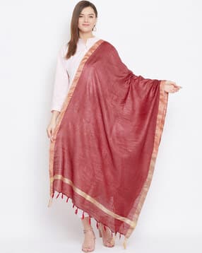 clora creation Woven Dupatta with Tassels-picture-12