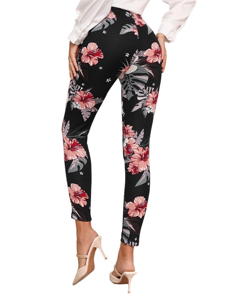 AEROPOSTALE Womens Bree Floral High-Rise Jeggings, Multicoloured