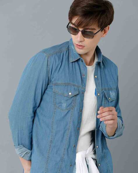Aggregate more than 73 sky blue jeans shirt super hot