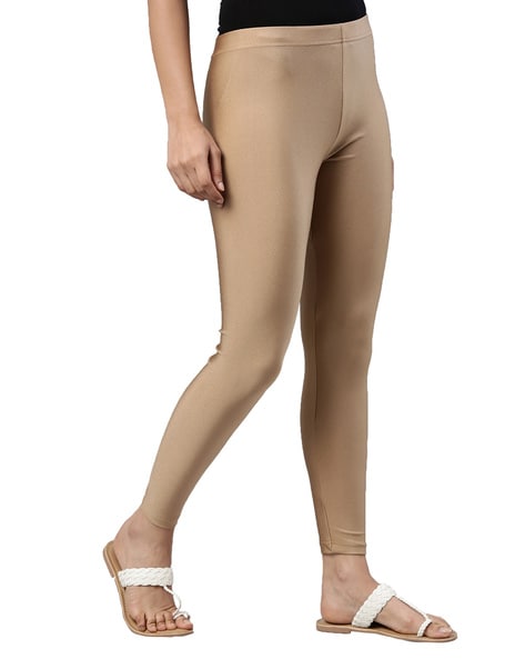 Buy Go Colors Women Silver Toned Solid Skinny Fit Shimmer Ankle Length  Leggings - Leggings for Women 4891840 | Myntra