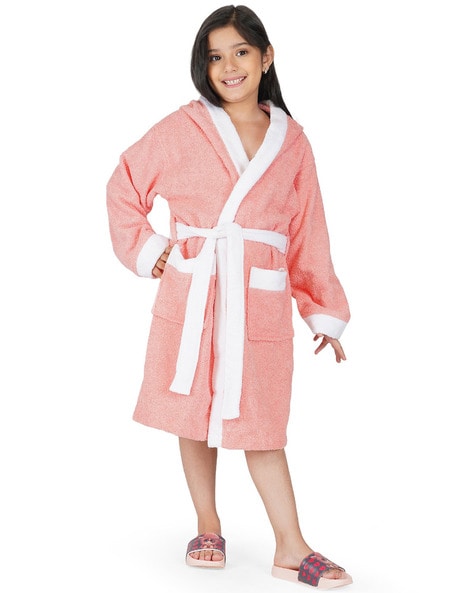 Chelsea Peers Kids' Fleece Hooded Dressing Gown, Bright Pink at John Lewis  & Partners