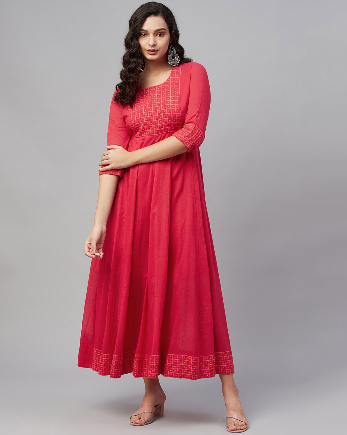 Buy online Red Embroidered Ethnic Dress from ethnic wear for Women by  Scakhi for ₹9179 at 63% off | 2024 Limeroad.com
